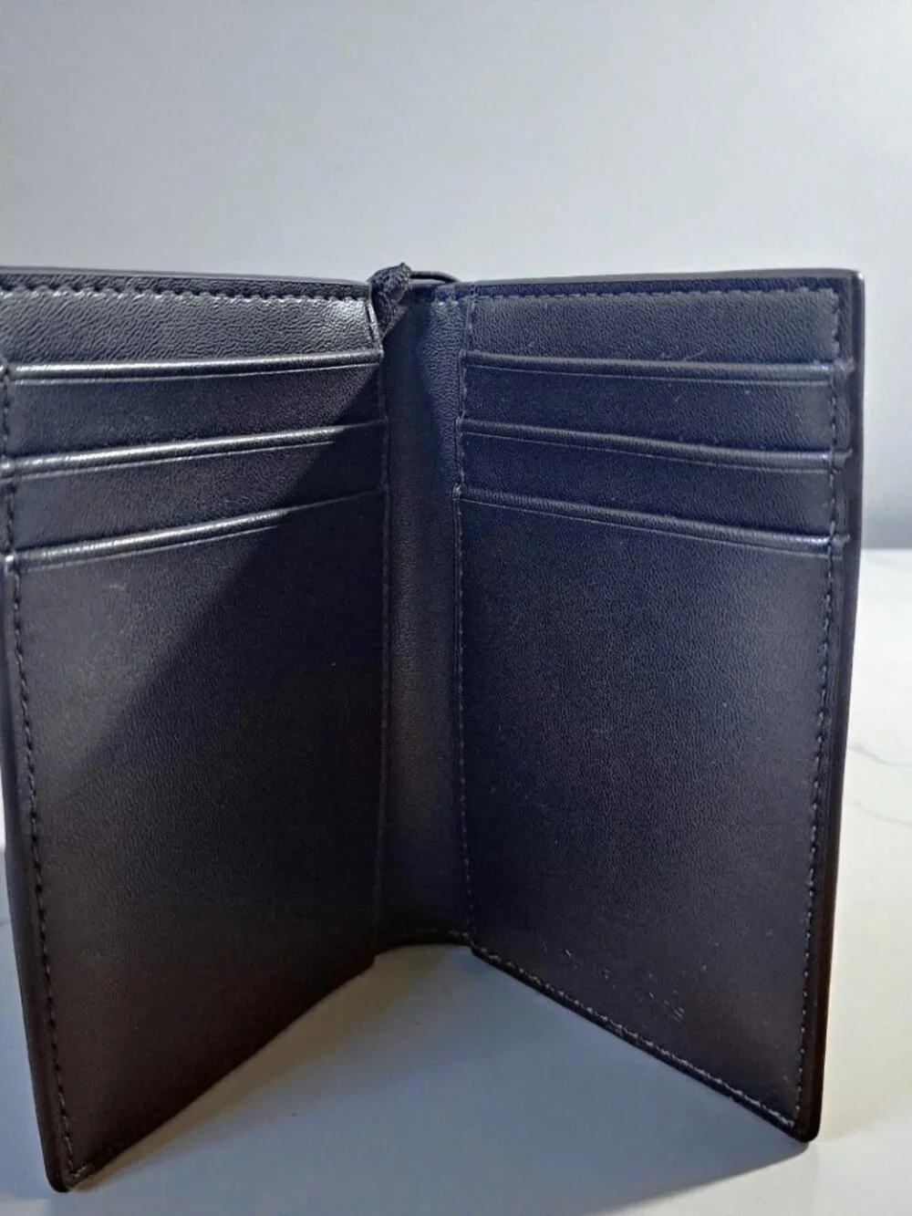 Michael Kors Men’s Black & Blue Card Case Wallet with Metallic Logo NWT